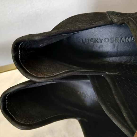 Lucky Brand Baley Perforated Suede Ankle Black Bootie. Women's Size 11 - Picture 5 of 8